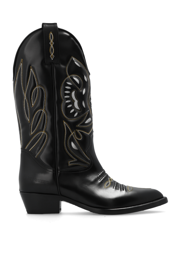 ‘vintage’ leather cowboy boots od Dsquared2